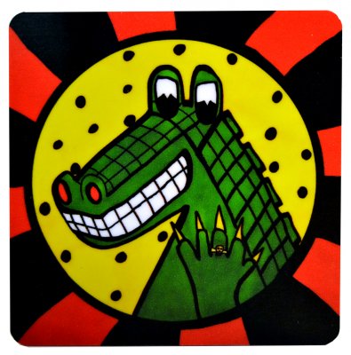 Glasunderlägg Kaxiga Krokodilen